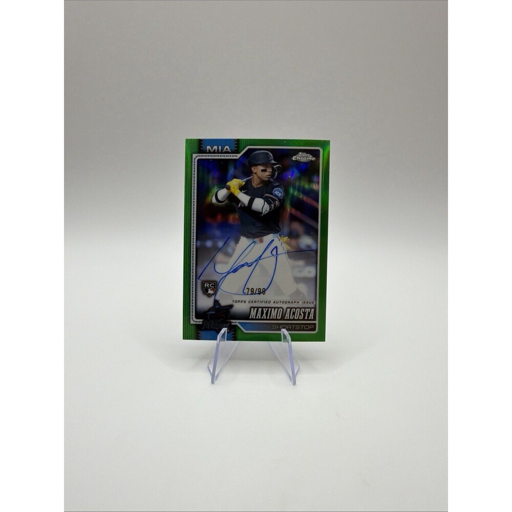 2026 Topps Chrome Maximo Acosta RC Auto Green Lava Refractor /99 - Marlins
